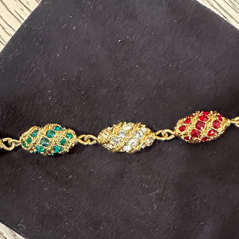 Source Unknown Gold Bracelet With Multicolor Gems - image 4